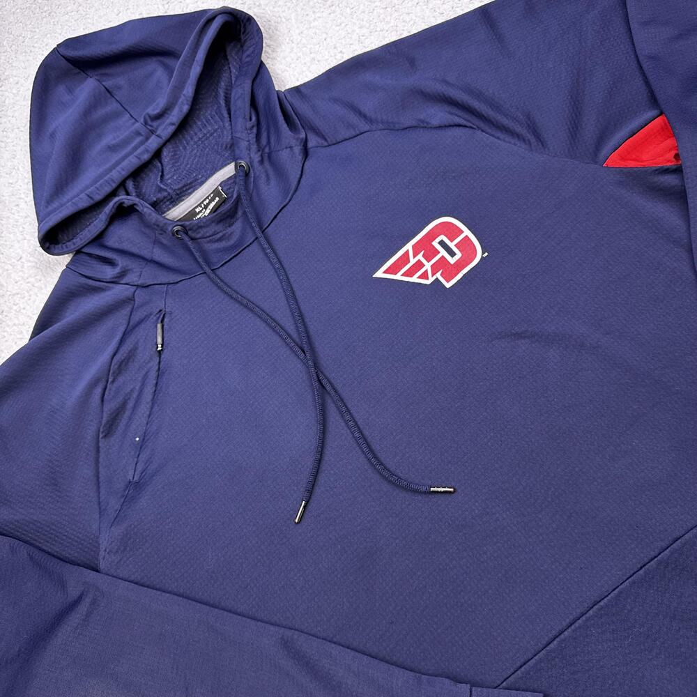 Dayton Flyers Hoodie Mens XL Navy Blue Red NCAA Basketball Pullover Sweatshirt